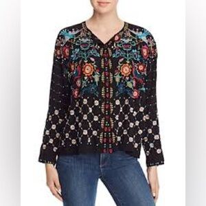 Johnny Was Women’s Size Large Brady Button Down Embroidered Bohemian Blouse